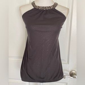 Express Women’s Sleeveless Jeweled Collar Neck Top Sz Lg NWT